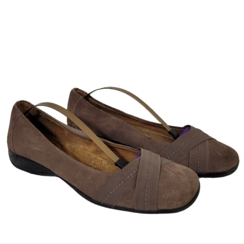 NATURALIZER Brown Suede Leather Creaver Comfort Slip On Flats